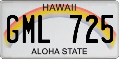 HI license plate GML725