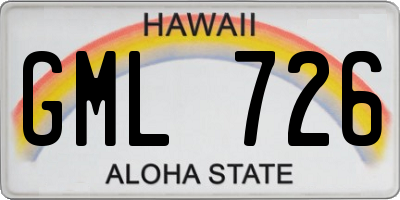 HI license plate GML726