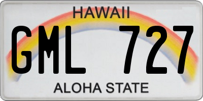 HI license plate GML727