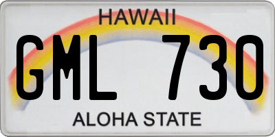 HI license plate GML730