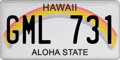 HI license plate GML731