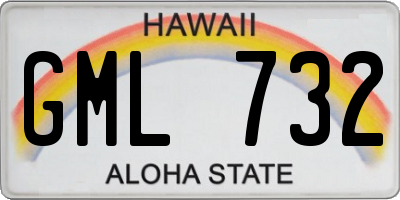 HI license plate GML732