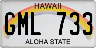 HI license plate GML733