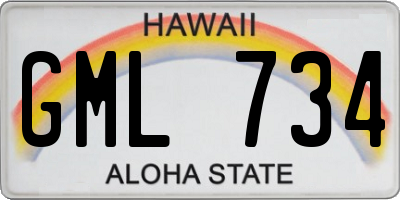 HI license plate GML734