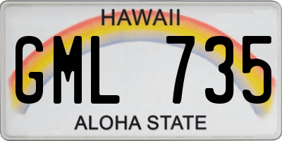 HI license plate GML735
