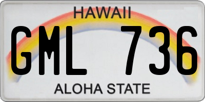 HI license plate GML736