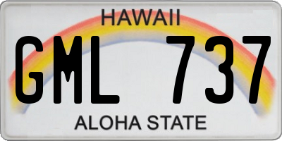 HI license plate GML737