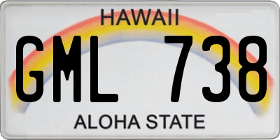 HI license plate GML738
