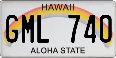 HI license plate GML740