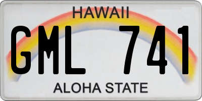 HI license plate GML741