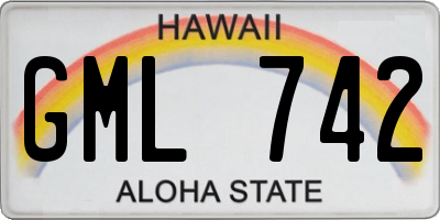 HI license plate GML742