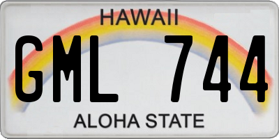 HI license plate GML744