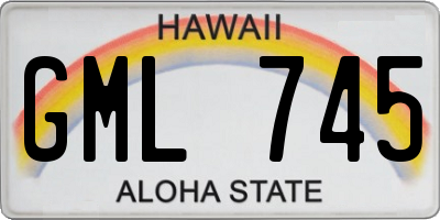 HI license plate GML745