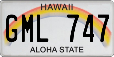 HI license plate GML747