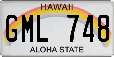 HI license plate GML748