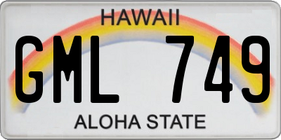 HI license plate GML749