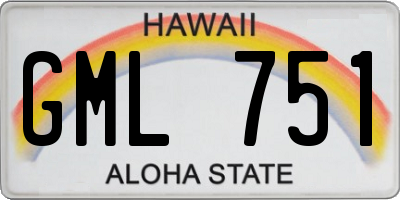HI license plate GML751