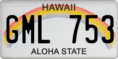 HI license plate GML753
