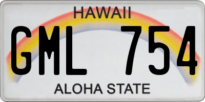 HI license plate GML754