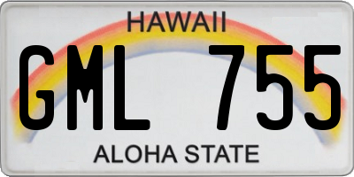 HI license plate GML755