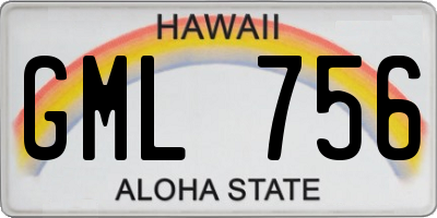 HI license plate GML756