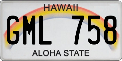 HI license plate GML758