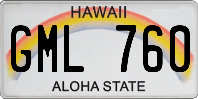HI license plate GML760