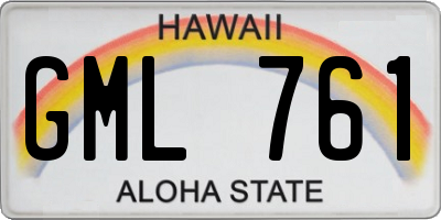 HI license plate GML761