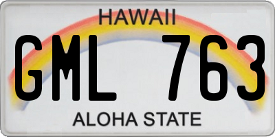 HI license plate GML763