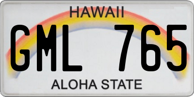 HI license plate GML765