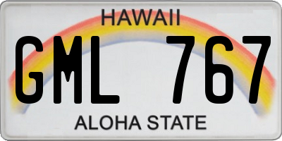 HI license plate GML767