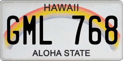HI license plate GML768