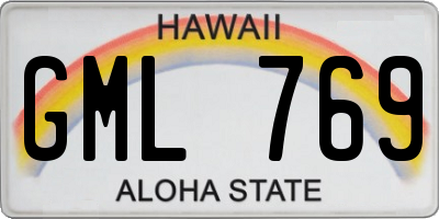 HI license plate GML769