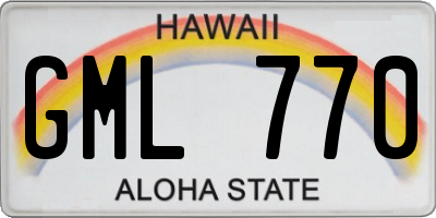 HI license plate GML770