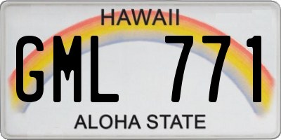 HI license plate GML771