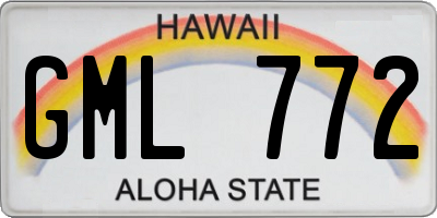 HI license plate GML772