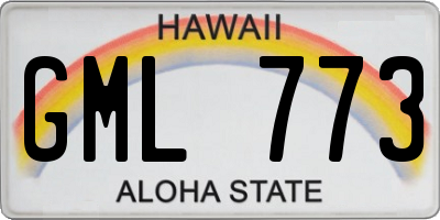 HI license plate GML773