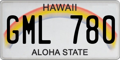 HI license plate GML780