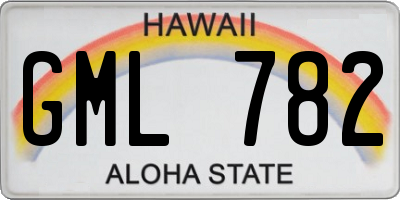 HI license plate GML782