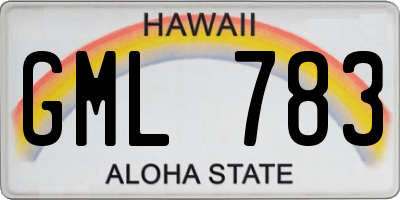 HI license plate GML783