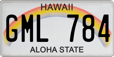 HI license plate GML784