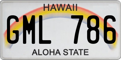 HI license plate GML786