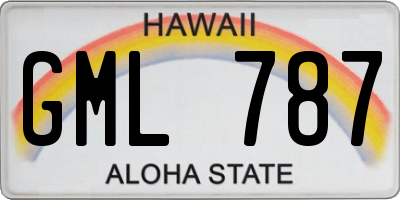 HI license plate GML787