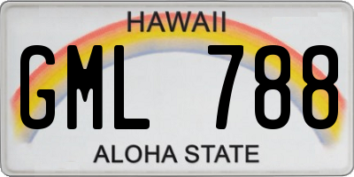 HI license plate GML788