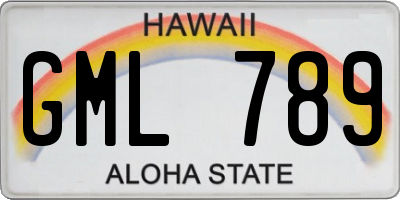 HI license plate GML789