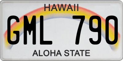 HI license plate GML790