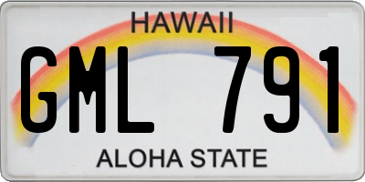 HI license plate GML791