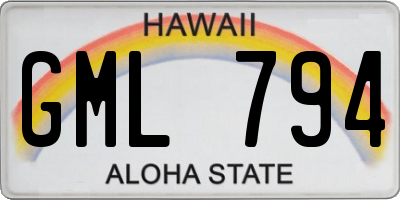 HI license plate GML794