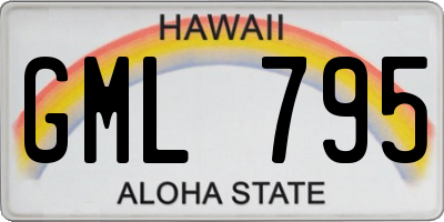 HI license plate GML795