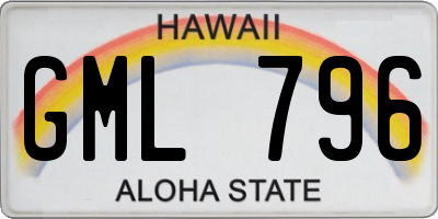 HI license plate GML796